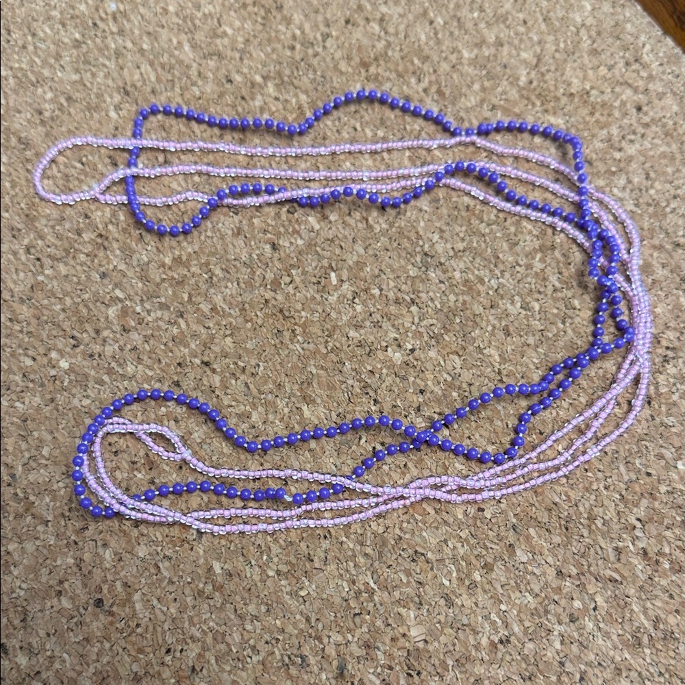 Vintage 1980s Seed Bead Necklace Dainty Jewelry Multi-Strand Bead Simple Casual